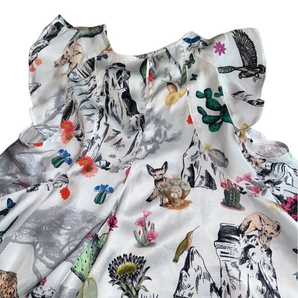 KOCH The Erica Top Satin Rare Print Blouse - Size Small - Picture 3 of 6
